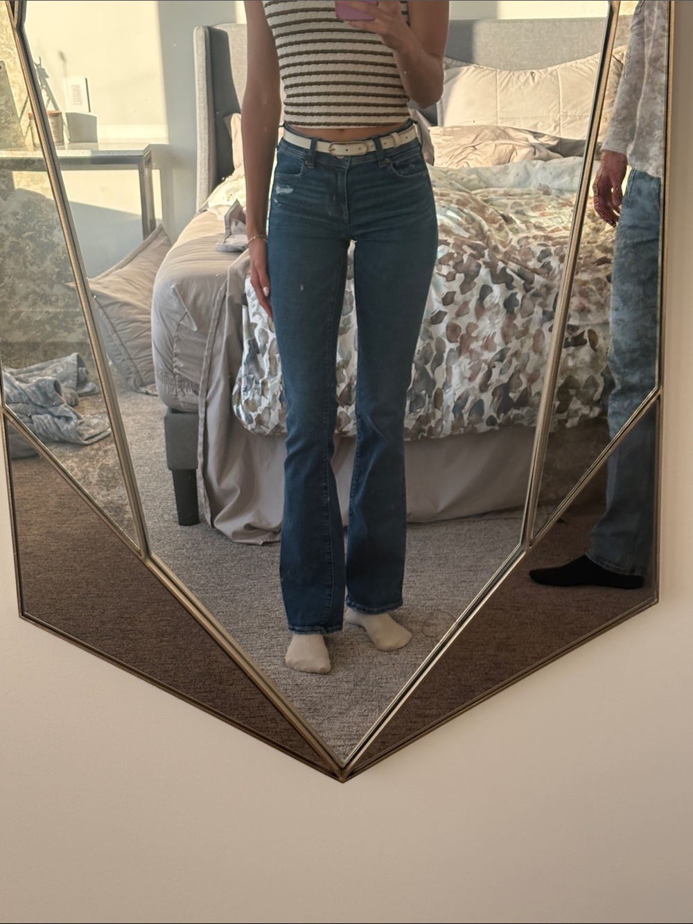 American eagle dark wash flare jeans boot cut jeans sz 0 long